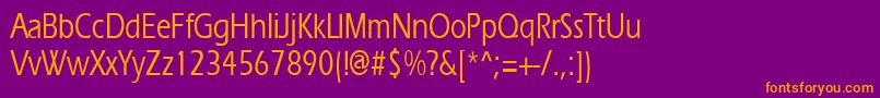 Ergoemediumcondensed Font – Orange Fonts on Purple Background