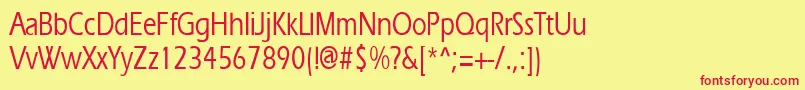 Ergoemediumcondensed Font – Red Fonts on Yellow Background