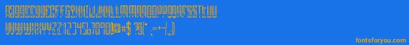SelknamUnicase Font – Orange Fonts on Blue Background