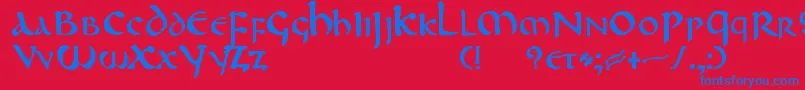 Czcionka DeRePublica – niebieskie czcionki na czerwonym tle