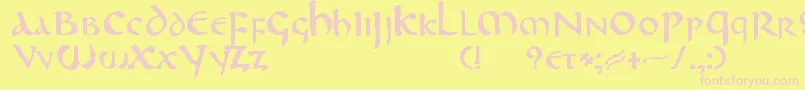 DeRePublica Font – Pink Fonts on Yellow Background