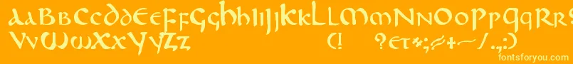 DeRePublica Font – Yellow Fonts on Orange Background