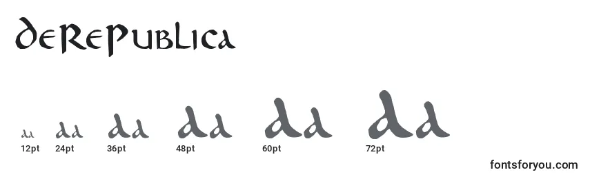 Размеры шрифта DeRePublica