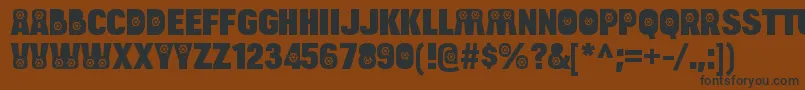 BulltoadboatRegular-Schriftart – Schwarze Schriften auf braunem Hintergrund