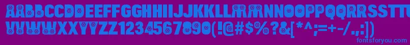 BulltoadboatRegular Font – Blue Fonts on Purple Background