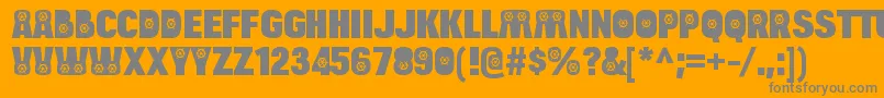 Czcionka BulltoadboatRegular – szare czcionki na pomarańczowym tle