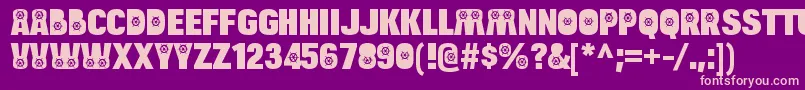 Czcionka BulltoadboatRegular – różowe czcionki na fioletowym tle