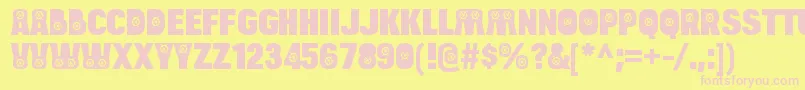 BulltoadboatRegular Font – Pink Fonts on Yellow Background