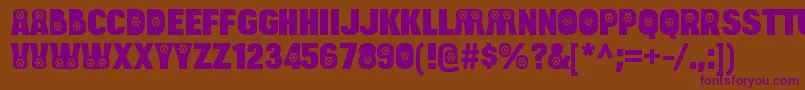 BulltoadboatRegular Font – Purple Fonts on Brown Background