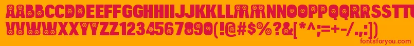 Czcionka BulltoadboatRegular – czerwone czcionki na pomarańczowym tle