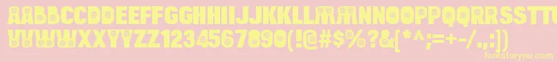 BulltoadboatRegular-Schriftart – Gelbe Schriften auf rosa Hintergrund