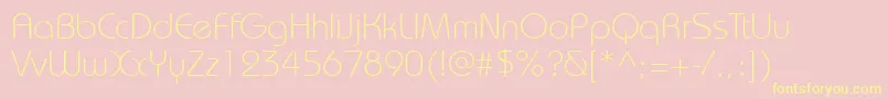 Bauhauslightctt Font – Yellow Fonts on Pink Background