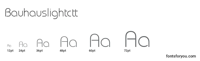 Размеры шрифта Bauhauslightctt