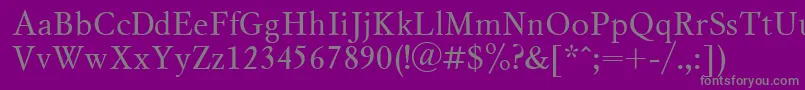 フォントMysl1 – 紫の背景に灰色の文字