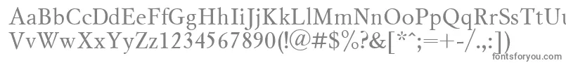 フォントMysl1 – 白い背景に灰色の文字