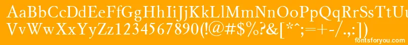 Mysl1-Schriftart – Weiße Schriften auf orangefarbenem Hintergrund