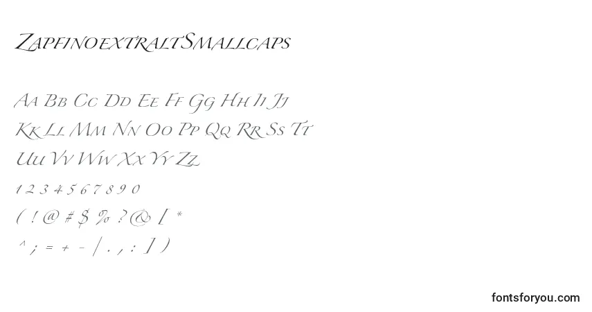 Czcionka ZapfinoextraltSmallcaps – alfabet, cyfry, specjalne znaki