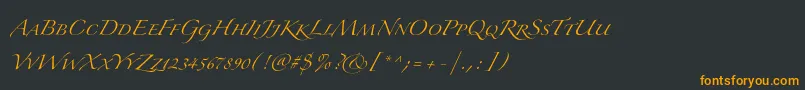 フォントZapfinoextraltSmallcaps – 黒い背景にオレンジの文字