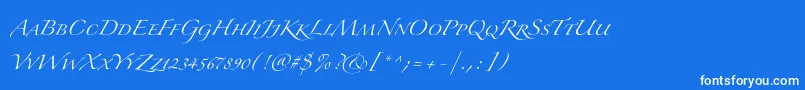 フォントZapfinoextraltSmallcaps – 青い背景に白い文字