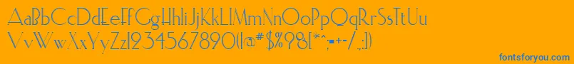 ElisiainlineRegular Font – Blue Fonts on Orange Background