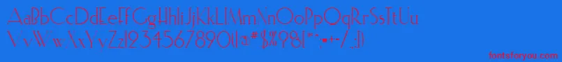 ElisiainlineRegular-Schriftart – Rote Schriften auf blauem Hintergrund