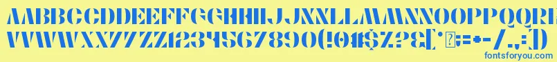 Stencylette Font – Blue Fonts on Yellow Background