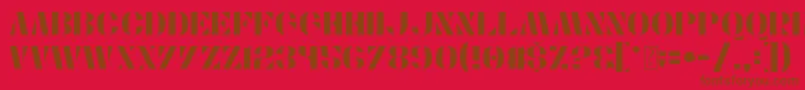 Stencylette Font – Brown Fonts on Red Background