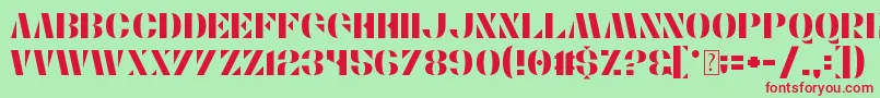 Stencylette Font – Red Fonts on Green Background