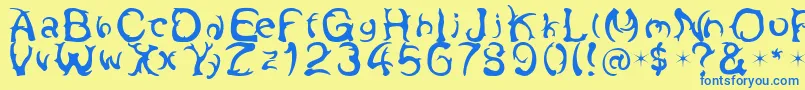 Antlers Font – Blue Fonts on Yellow Background