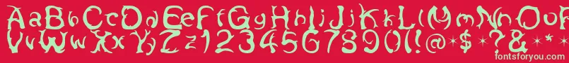 Antlers-Schriftart – Grüne Schriften auf rotem Hintergrund