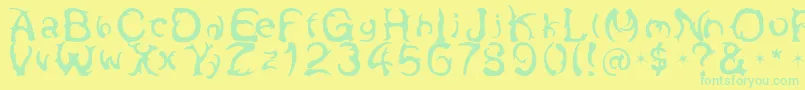 Antlers Font – Green Fonts on Yellow Background