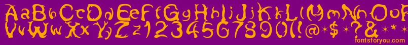 Antlers-Schriftart – Orangefarbene Schriften auf violettem Hintergrund