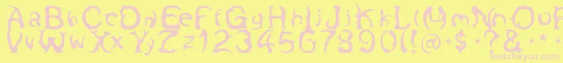 Antlers Font – Pink Fonts on Yellow Background