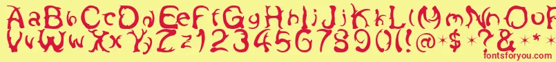 Antlers Font – Red Fonts on Yellow Background