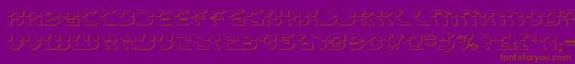 StarfighterShadow-Schriftart – Braune Schriften auf violettem Hintergrund