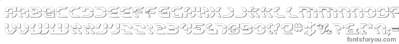 StarfighterShadow-Schriftart – Graue Schriften auf weißem Hintergrund