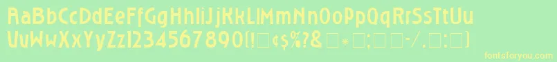 Roslyn Font – Yellow Fonts on Green Background