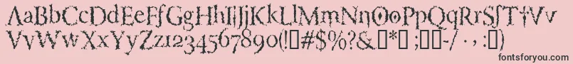 フォントPorcupineroman – ピンクの背景に黒い文字