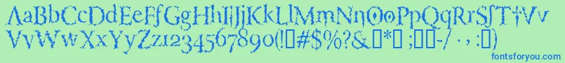 Шрифт Porcupineroman – синие шрифты на зелёном фоне