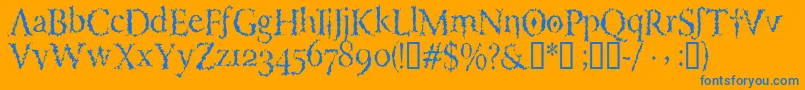 Porcupineroman Font – Blue Fonts on Orange Background