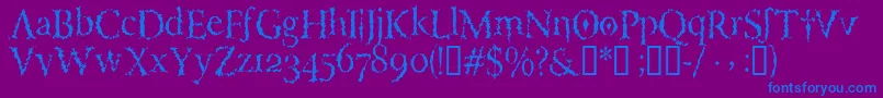 Шрифт Porcupineroman – синие шрифты на фиолетовом фоне