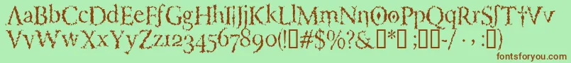 Porcupineroman Font – Brown Fonts on Green Background