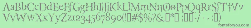 Porcupineroman Font – Gray Fonts on Green Background