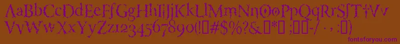 Porcupineroman Font – Purple Fonts on Brown Background