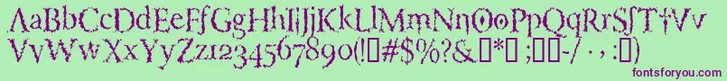 Porcupineroman Font – Purple Fonts on Green Background