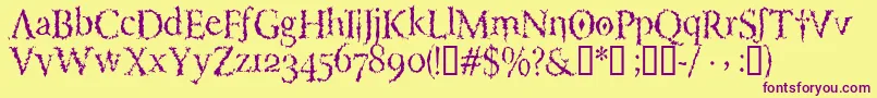 Porcupineroman Font – Purple Fonts on Yellow Background