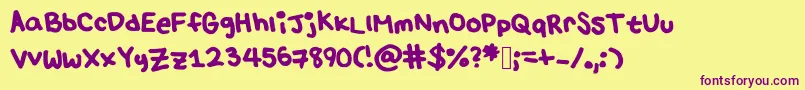 LulusFont Font – Purple Fonts on Yellow Background