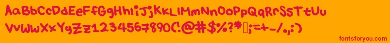 LulusFont Font – Red Fonts on Orange Background