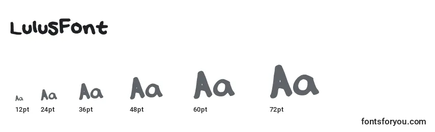 LulusFont Font Sizes