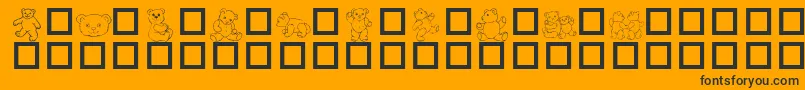 Teddydings1Dl Font – Black Fonts on Orange Background